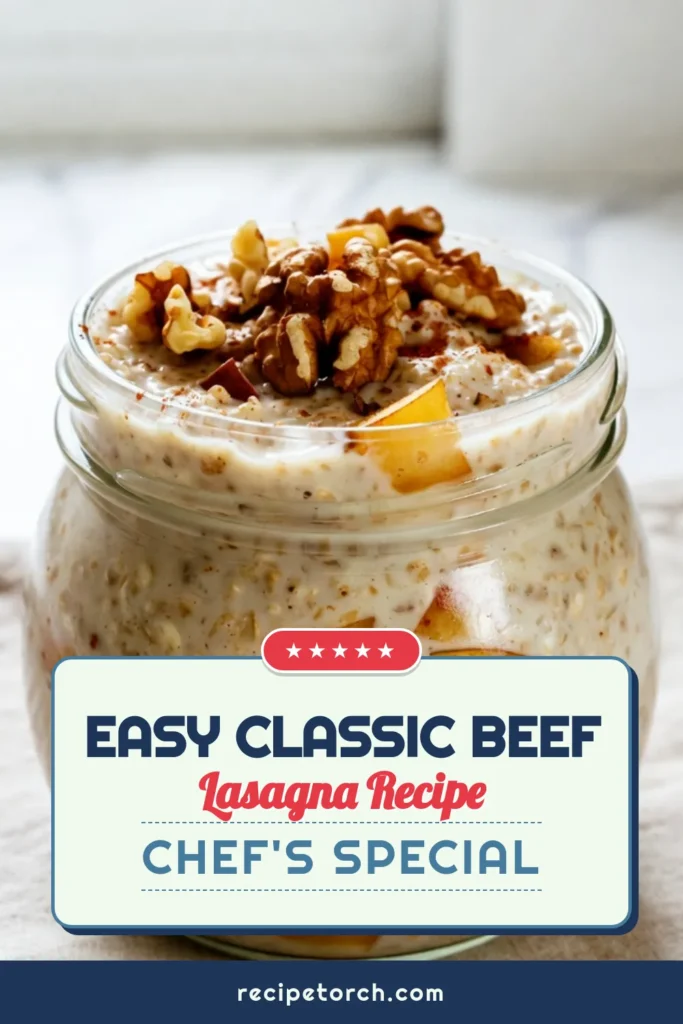 Start your day with a delicious and nutritious treat with these apple pie overnight oats! This easy overnight oats recipe features rolled oats, fresh apples, and a blend of warm spices that make it perfect for any healthy breakfast routine. Try these vegan overnight oats recipes packed with flavor and creaminess. Prep in just 10 minutes and let them chill overnight for a quick morning meal. Save this healthy breakfast recipe now! #OvernightOats #HealthyBreakfast #ApplePieOvernightOats #VeganRecipes