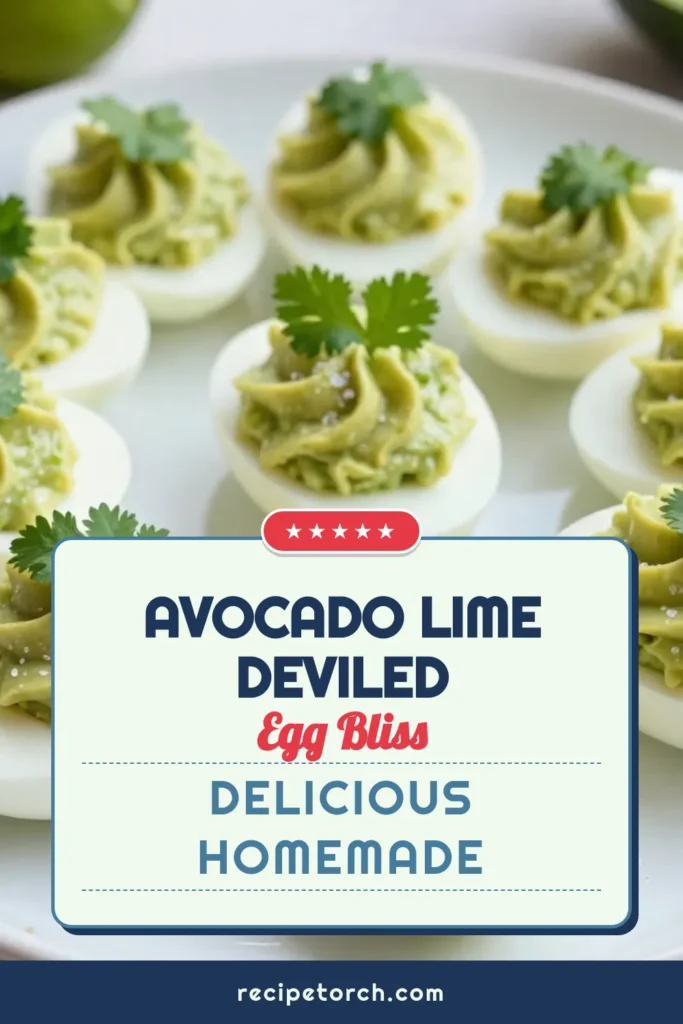 Elevate your appetizer game with these delicious Avocado Lime Deviled Eggs! This healthy deviled egg recipe combines creamy avocado dip with zesty lime for a refreshing twist. Add spicy deviled eggs with jalape&ntilde;o for those who crave a little heat. Perfect for gatherings or a nutritious snack! Try this easy recipe and impress your friends and family. Save this post for your next meal inspiration! #AvocadoDeviledEggs #LimeDeviledEggs #HealthyRecipes #DeviledEggs
