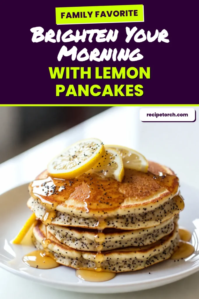 Indulge in these delicious Lemon Poppy Seed Pancakes that are sure to brighten your morning! This fluffy pancake recipe combines the zesty flavors of lemon with crunchy poppy seeds, making them the perfect breakfast pancakes with lemon. Easy to whip up with buttermilk, this zesty pancake recipe will have everyone asking for seconds. Try it today and elevate your breakfast game! Save for later! #Pancakes #Breakfast #LemonRecipes #BrunchIdeas