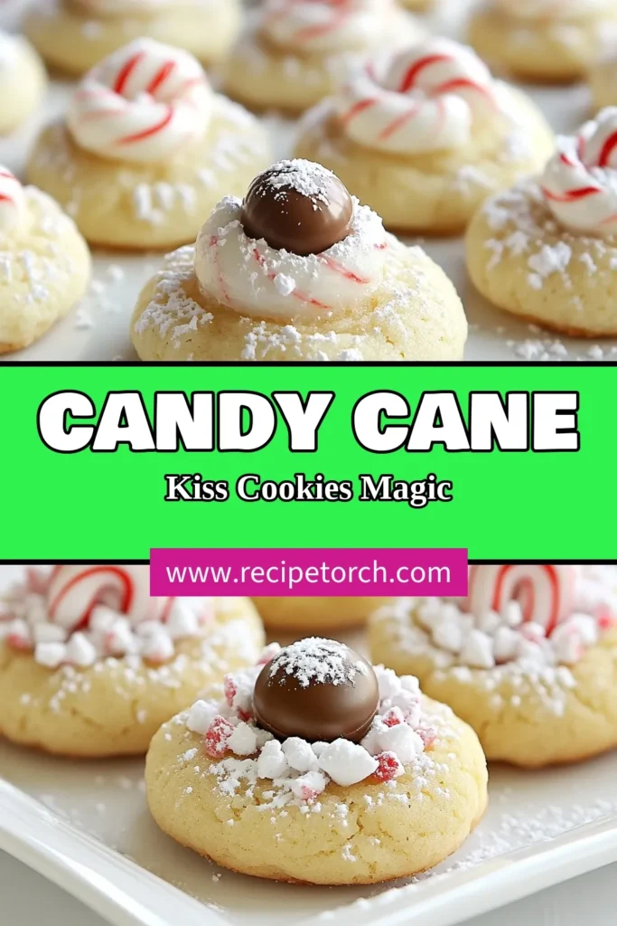 Looking for a festive treat? Try these Candy Cane Kiss Cookies! This delicious Christmas Cookie Recipe combines the delightful flavors of peppermint and Hershey's Kiss candies, making them perfect for your holiday baking. Easy to make and a hit at gatherings, these Peppermint Cookies will warm your home with sweet aromas. Bake a batch today and spread holiday cheer! Save this recipe for later! #CandyCaneKissCookies #ChristmasCookies #HolidayBaking #HersheysKissCookies