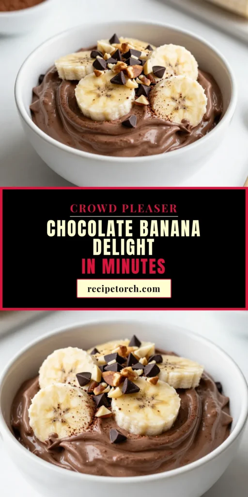 Indulge guilt-free with this easy Chocolate Banana Nice Cream! This healthy banana dessert is perfect for hot days, combining ripe bananas and vegan chocolate ice cream for a delicious dairy-free frozen treat. Just blend simple ingredients for a creamy, homemade banana ice cream you&rsquo;ll love. Ready in just 10 minutes plus optional freezing, it's a must-try! Save this recipe for your next sweet craving! #HealthyDessert #VeganTreats #BananaIceCream #ChocolateLovers