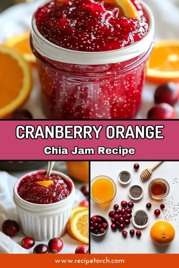 Discover the deliciousness of Cranberry Orange Chia Jam with this simple homemade chia jam recipe. Bursting with flavor, this healthy jam recipe combines fresh cranberries and zesty orange for a perfect spread. Ideal for your toast or as a gift, it's a must-try for any cranberry or orange recipe lover. Save this recipe to elevate your breakfast game! #CranberryOrangeChiaJam #HealthyJamRecipe #CranberryRecipes #OrangeRecipes