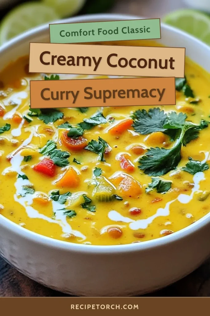 Discover the rich flavors of Coconut Curry Lentil Soup, a delightful Vegan Coconut Soup Recipe that's perfect for any meal. This Easy Lentil Soup with Coconut Milk is not only bursting with aromatic spices but also loaded with nutrients. Packed with red lentils and fresh spinach, this Healthy Curry Soup Recipe will warm your soul. Get ready to enjoy a comforting bowl of Red Lentil Soup with Spinach tonight! Save this recipe for later! #CoconutCurryLentilSoup #VeganRecipes #HealthyEating #LentilSoup