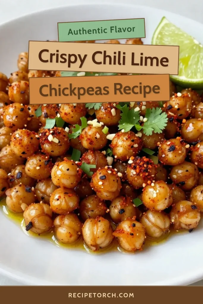 Enjoy a zesty and crunchy treat with these Chili Lime Roasted Chickpeas! This roasted chickpeas recipe is not only easy to make but also a perfect healthy snack recipe. Packed with flavor and the perfect crispy texture, these vegan chickpea snacks are ideal for any occasion. Tossed with lime for a refreshing kick, they're irresistible! Try this recipe today and elevate your snack game. Don't forget to save it! #ChiliLimeChickpeas #RoastedChickpeas #HealthySnackRecipes #VeganChickpeaSnacks