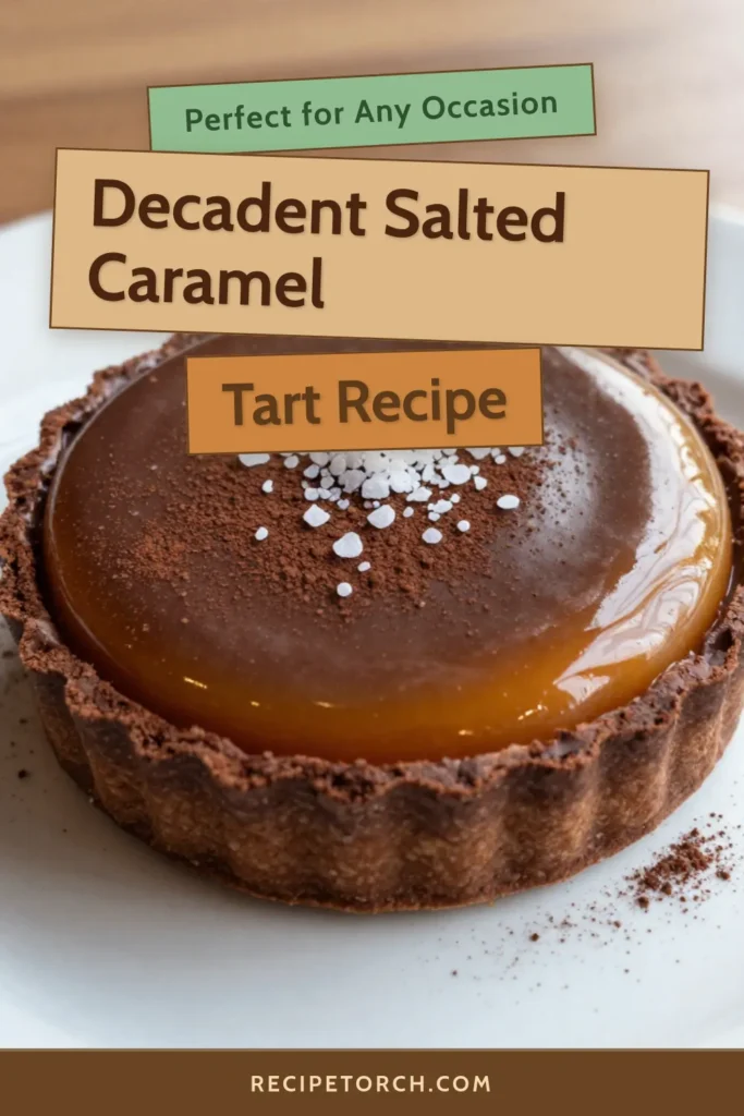 Indulge in this easy salted caramel dessert that combines layers of rich flavors in a decadent chocolate dessert. This salted caramel chocolate tart features a homemade caramel tart shell filled with luscious chocolate ganache and a smooth salted caramel layer. Perfect for special occasions or a sweet treat at home, this chocolate tart recipe will impress your guests. Save and try this irresistible dessert today! #SaltedCaramel #ChocolateTart #DessertRecipe #HomemadeDesserts