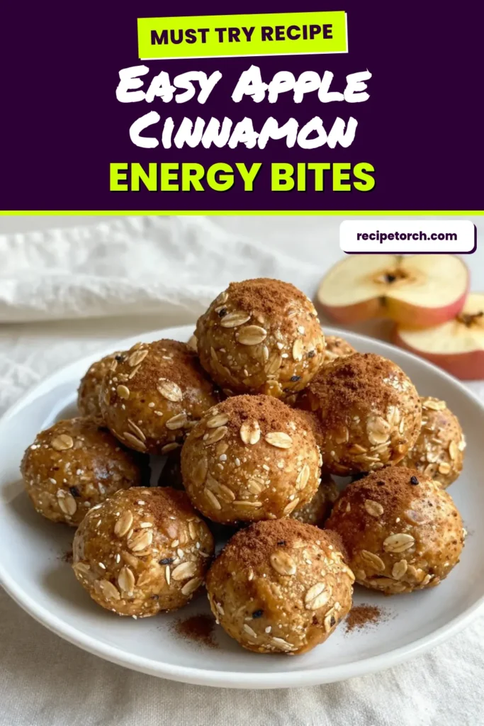 Discover the perfect blend of taste and nutrition with these Apple Cinnamon Energy Bites! Ideal for quick energy snacks, these no-bake energy bites are packed with rolled oats, almond butter, and delightful dried apples. Perfect for healthy snack recipes, they take just 15 minutes to prepare. Enjoy them at home or on the go. Try this simple recipe and fuel your day! Save it now! #HealthySnacks #NoBakeEnergyBites #AlmondButterRecipes #QuickEnergySnacks