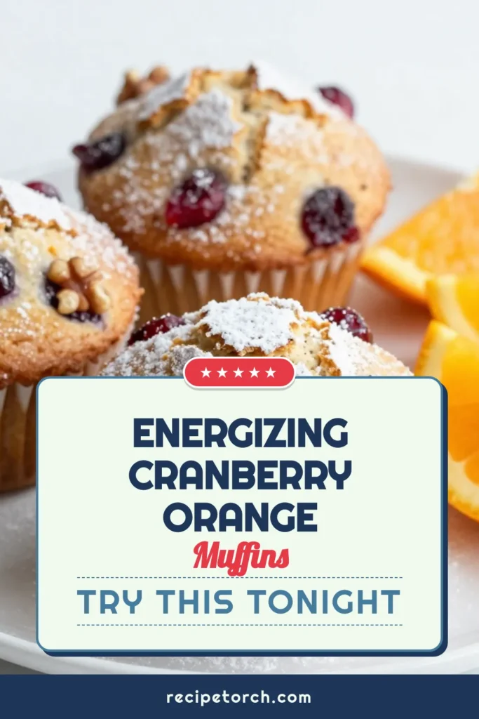 Elevate your breakfast with these delicious and nutritious cranberry orange muffins! These healthy energy muffins, made with whole wheat flour and Greek yogurt, are perfect for a quick and easy breakfast. Packed with cranberries and bright orange flavor, this whole wheat muffin recipe is not only wholesome but also incredibly tasty. Bake a batch today and enjoy these easy breakfast muffins anytime! #CranberryOrangeMuffins #HealthyEnergyMuffins #WholeWheatMuffins #EasyBreakfastMuffins