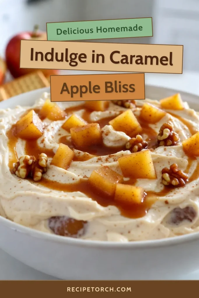 Indulge in this delicious Caramel Apple Cheesecake Dip, the perfect creamy cheesecake dip recipe for your next gathering! This easy dessert dip for apples combines cream cheese, Greek yogurt, caramel sauce, and crunchy walnuts for a unique no bake caramel dip recipe that everyone will love. Serve with sliced apples and graham crackers for a delightful treat. Try it today and surprise your guests! #CaramelAppleDip #DessertDip #NoBakeRecipes #EasyDesserts
