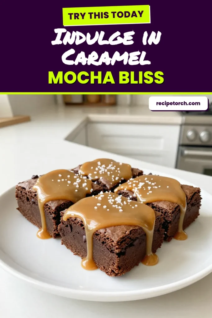 Indulge in these irresistible salted caramel mocha brownies, the ultimate decadent brownie recipe! Perfectly blending chocolate and coffee, this easy brownie dessert is a must-try for any chocoholic. With layers of rich brownie batter swirled with homemade salted caramel, each bite is pure bliss. Make these chocolate coffee brownies for your next gathering and watch them disappear! Don&rsquo;t forget to save this recipe! #SaltedCaramelBrownies #BrownieRecipe #ChocolateLovers #BakingAtHome
