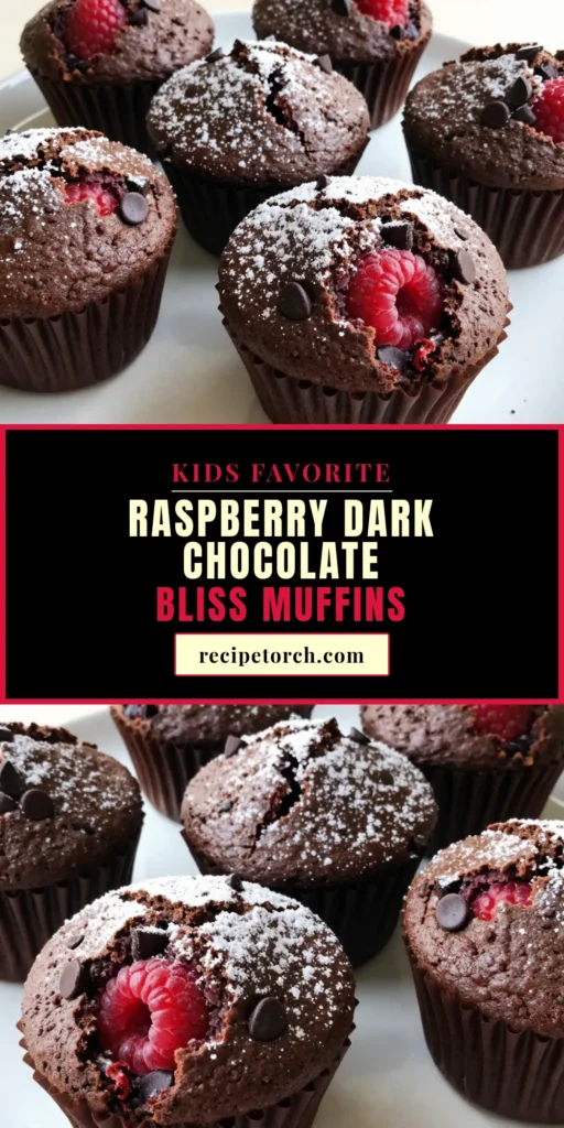 Indulge in these delightful Raspberry Dark Chocolate Muffins, the perfect recipe for chocolate lovers! Savor the combination of fresh raspberries and rich dark chocolate in this easy muffin recipe that makes homemade chocolate muffins a breeze. Ideal for any fresh raspberry dessert craving, these chocolate raspberry treats will impress your family and friends. Try them today and save this recipe for later! #MuffinRecipes #ChocolateLovers #FreshDesserts #BakingJoy