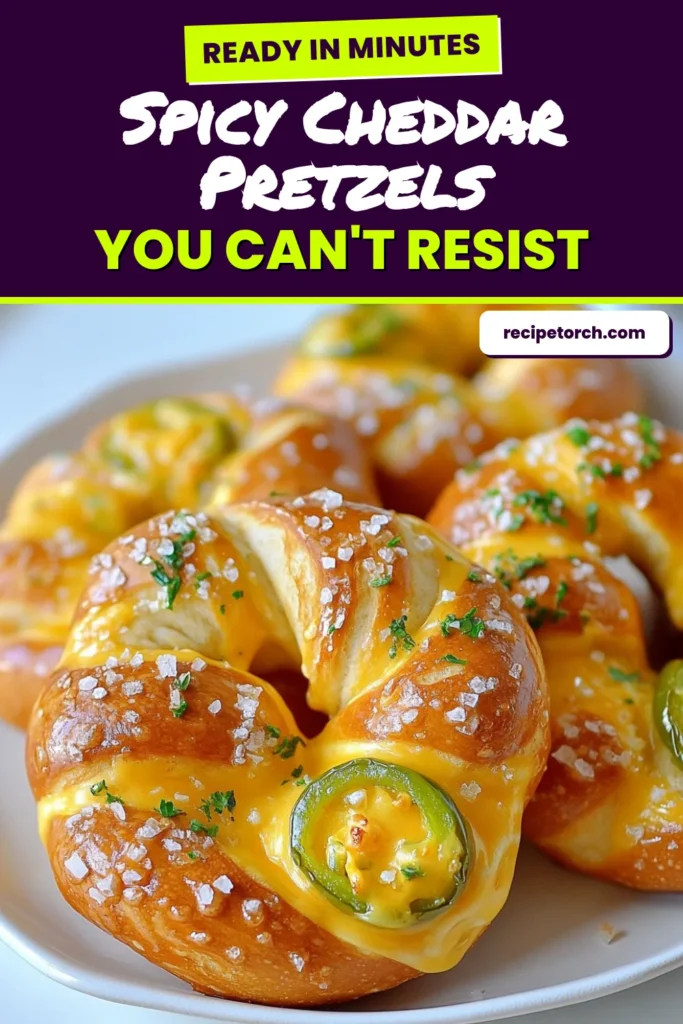 Get ready to tantalize your taste buds with these spicy jalape&ntilde;o cheddar pretzels! This stuffed pretzel recipe brings the heat and cheesy goodness, perfect for homemade snacks. With our easy pretzel dough recipe, you&rsquo;ll create delicious jalape&ntilde;o cheese snacks that are sure to impress. Try these for your next gathering, and watch them disappear! Save this recipe now for a fun baking adventure. #SpicySnacks #HomemadePretzels #CheddarJalapeno #PretzelRecipe