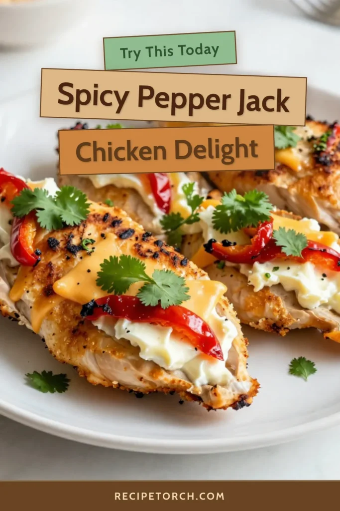 Discover this mouthwatering Pepper Jack chicken recipe that features juicy stuffed chicken with cheese and roasted red peppers. This easy stuffed chicken breasts dish combines creamy cheese and flavorful spices for an unforgettable meal. Perfect for dinner! Try this creamy chicken stuffed recipe tonight and elevate your poultry game. Save and share your version with friends! #PepperJackChicken #StuffedChicken #EasyRecipes #ChickenDinner