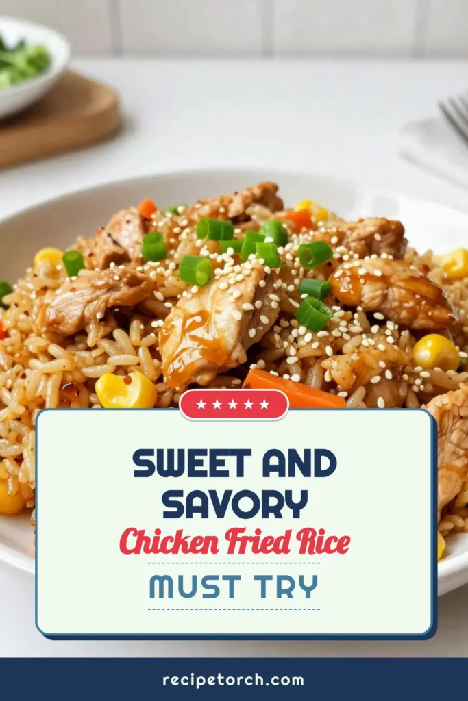Craving a delicious meal that's quick and healthy? Try this honey garlic chicken fried rice! This easy fried rice recipe combines savoriness with sweetness, using tender chicken and aromatic jasmine rice. In just 30 minutes, you can whip up this flavorful jasmine rice chicken dish, perfect for busy weeknights. Don&rsquo;t miss out on this quick honey garlic recipe! Save it now! #HoneyGarlicChickenFriedRice #FriedRiceRecipe #HealthyEating #EasyMealIdeas
