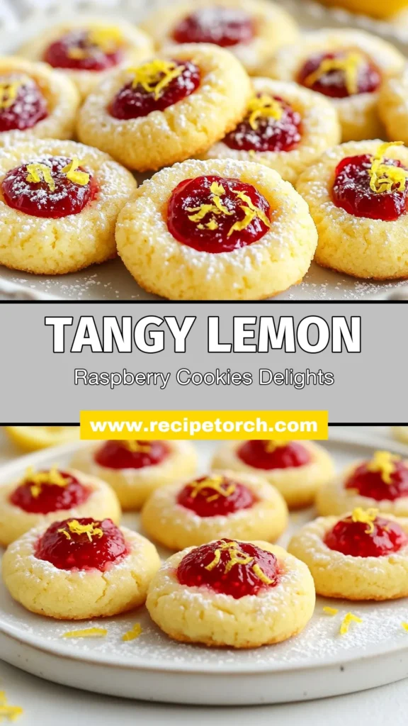 Indulge in the bliss of Lemon Raspberry Cookies with this easy Thumbprint Cookie Recipe! These delightful Raspberry Jam Cookies are soft butter cookies, perfect for any occasion. In just 35 minutes, create sweet treats that burst with lemony goodness and fruity raspberry flavor. Surprise your friends and family with these irresistible cookies. Pin this recipe now and enjoy the sweet magic of homemade baking! #LemonRaspberryCookies #ThumbprintCookies #EasyLemonCookies #RaspberryJamCookies