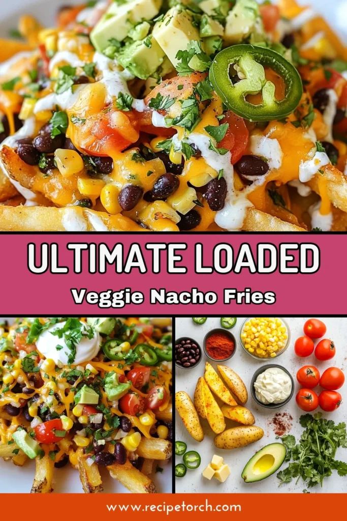 Craving a delicious snack? Try these Loaded Veggie Nacho Fries for a healthy twist on a classic! This Vegan Nacho Fries Recipe features crispy fries topped with black beans, corn, cherry tomatoes, and melty cheese. Perfect for gatherings or movie nights, these Loaded Fries with Black Beans are both tasty and nutritious. Discover how easy it is to make healthy nacho fries at home. Make yours today! #VeganNachoFries #HealthyNachoFries #LoadedFries #VegetarianNachoFries