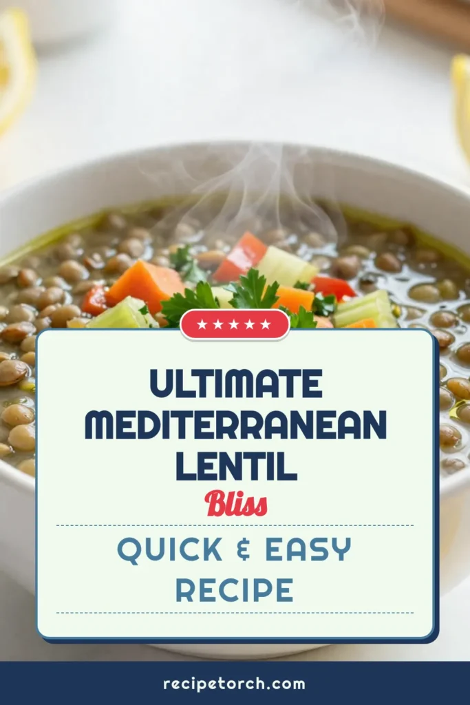 Discover the vibrant flavors of Mediterranean Lentil Soup with this healthy lentil soup recipe that's perfect for any day. Packed with nutrients and easy to make, it's one of the best vegetarian soup ideas for a comforting meal. Enjoy a homemade Mediterranean soup that everyone will love. Get the recipe now and delight your taste buds while nourishing your body. Save this easy lentil soup recipe for later! #MediterraneanLentilSoup #HealthyRecipes #VegetarianSoup #EasySoupRecipes