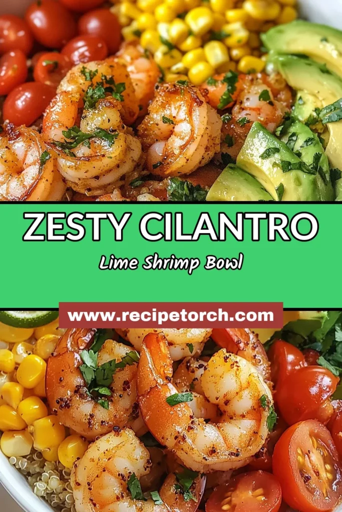 Enjoy a delicious Cilantro Lime Shrimp Bowl that's perfect for an easy shrimp dinner! This Shrimp Quinoa Recipe combines marinated shrimp with vibrant flavors and healthy ingredients. Packed with protein and fiber, it’s a Healthy Shrimp Bowl you’ll love making. Try this zesty Lime Shrimp Marinade packed with garlic, cumin, and fresh cilantro for added flair. Save this recipe for your next meal! #ShrimpBowl #HealthyEating #EasyDinner #QuinoaRecipes