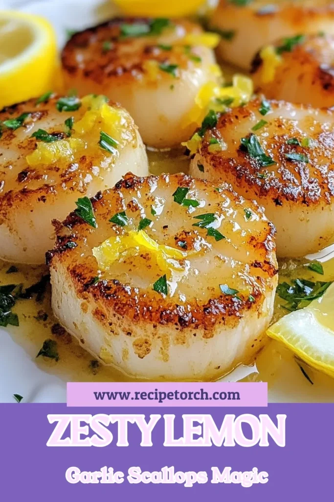 Discover this easy scallops dish with our Lemon Garlic Scallops recipe that's perfect for any seafood dinner idea! Learn how to make perfectly seared scallops with lemon and garlic sauce in just 15 minutes. The bright flavors of lemon zest and fresh garlic elevate these delightful scallops, making them a must-try. Click to save this delicious recipe and impress your guests tonight! #LemonGarlicScallops #SearedScallops #SeafoodDinner #EasyCooking