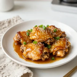 - 2 lbs boneless, skinless chicken thighs - 1/2 cup honey - 1/4 cup low-sodium soy sauce - 5 cloves garlic, minced - 1 tablespoon fresh ginger, finely grated - 1 teaspoon freshly ground black pepper - 1 tablespoon sesame oil - 1 tablespoon cornstarch - 2 green onions, thinly sliced (for garnish) - Toasted sesame seeds (for garnish) Gathering the right ingredients is key to making this dish shine. You will want 2 pounds of boneless, skinless chicken thighs. They cook quickly and stay juicy. Next, grab 1/2 cup of honey. This adds a sweet touch to the dish. You also need 1/4 cup of low-sodium soy sauce for saltiness. For the flavor boost, use 5 cloves of minced garlic and 1 tablespoon of freshly grated ginger. These aromatics bring warmth and depth. Don't forget 1 teaspoon of freshly ground black pepper to add a slight kick. To finish the sauce, you need 1 tablespoon of sesame oil. It adds a rich, nutty flavor. For thickening, have 1 tablespoon of cornstarch ready, along with 2 tablespoons of cold water. Lastly, for garnish, slice 2 green onions and get some toasted sesame seeds. These give your meal a beautiful look and extra crunch. Once you have all these ingredients, you&rsquo;re ready to make a quick and tasty meal! {{ingredient_image_2}} Start by patting the chicken thighs dry with a paper towel. This step helps the chicken sear well. Season both sides of the chicken with salt and black pepper. This will boost the flavor and make the dish more tasty. In a medium bowl, mix the honey, low-sodium soy sauce, minced garlic, grated ginger, and sesame oil. Whisk these ingredients together until they blend well. This sauce gives the chicken a sweet and savory taste. Turn on the Instant Pot and set it to the Saut&eacute; function. Once it's hot, add the chicken thighs in a single layer. Cook them for about 3 to 4 minutes on each side. Look for a golden-brown crust. If needed, do this in batches to avoid crowding the pot. Once done, take the chicken out and set it aside. Pour part of the honey garlic sauce into the pot. Use a wooden spoon to scrape any brown bits off the bottom. This step prevents burning during cooking. Then, add the rest of the sauce and the seared chicken back into the pot. Secure the lid and ensure the valve is set to Sealing. Set it to Manual or Pressure Cook for 10 minutes. When the timer goes off, let the pot rest for 5 minutes. This is the natural release of pressure. After that, switch to quick release to let out any remaining steam. Be careful during this step! In a small bowl, whisk the cornstarch with cold water until smooth. This creates a slurry. Switch the Instant Pot back to the Saut&eacute; function and stir the slurry into the sauce. Keep mixing for a couple of minutes until the sauce thickens to your liking. Once the sauce is thick, take the chicken out of the pot. You can slice it into bite-sized pieces if you want. Drizzle the thick honey garlic sauce over the chicken. For a nice touch, garnish with sliced green onions and toasted sesame seeds. Serve it on a platter with extra sauce, and enjoy a beautiful and delicious meal! To get the best chicken texture, start by patting the chicken dry. This helps it brown nicely. Season both sides with salt and black pepper before cooking. It adds flavor and keeps the chicken juicy. Use boneless, skinless thighs for tenderness. They cook faster and stay moist. If you want to boost the flavor, consider adding more garlic or ginger. You can also mix in a splash of rice vinegar for a tangy kick. Want some heat? Add red pepper flakes or sriracha. Fresh herbs like cilantro or basil can brighten the dish, too. Avoid common mistakes for perfect pressure cooking. Always deglaze the pot after saut&eacute;ing. This prevents burning and helps keep the sauce tasty. Don't skip the natural pressure release; it keeps the chicken tender. Lastly, make sure the sealing ring is in place for full pressure. Pro Tips Pat the Chicken Dry: Removing excess moisture from the chicken thighs ensures a better sear, resulting in a more flavorful crust. Layer Flavors: For an added depth of flavor, consider marinating the chicken in the honey garlic sauce for at least 30 minutes before cooking. Adjusting Sweetness: If you prefer a less sweet sauce, reduce the amount of honey or add a splash of vinegar to balance the flavors. Leftover Sauce: Store any leftover sauce in the refrigerator and use it to enhance stir-fries or as a dipping sauce for snacks. {{image_4}} You can switch out chicken thighs for chicken breasts for a leaner option. Chicken breasts will cook faster, so reduce the pressure cooking time to about 8 minutes. If you want a plant-based meal, try tofu or tempeh. Press the tofu to remove extra water, then cut it into cubes. Saut&eacute; it in the Instant Pot, just like the chicken, for about 3-4 minutes. For a pork option, use pork tenderloin. Adjust the cooking time to 12 minutes for tender pork. You can make this dish lighter by using agave syrup instead of honey. For a gluten-free option, swap low-sodium soy sauce for tamari. You can also add a splash of rice vinegar for a tangy twist. If you want more heat, add a pinch of red pepper flakes to the sauce. For a richer flavor, use dark soy sauce instead of light soy sauce. This will give the dish a deeper color and taste. Serve your honey garlic chicken over a bed of steamed rice or quinoa. This will soak up the delicious sauce. You can also pair it with saut&eacute;ed vegetables like broccoli, bell peppers, or snap peas. For a fresh touch, add a simple salad with a light dressing. If you want a crunchy element, top the chicken with crushed peanuts or cashews. To store honey garlic chicken in the fridge, let it cool first. Place the chicken in an airtight container. Make sure to cover it well to keep it fresh. You can store it for up to four days. When you are ready to eat, just reheat it gently on the stove or in the microwave. To freeze honey garlic chicken, let it cool down completely. Then, place it in freezer bags or containers. Remove as much air as you can before sealing. This helps prevent freezer burn. The chicken can last for up to three months in the freezer. To reheat, thaw it overnight in the fridge. You can then warm it in the microwave or on the stove until hot. Honey garlic chicken has a good shelf life. In the fridge, it stays tasty for about four days. In the freezer, it can last for three months. Remember to check for any signs of spoilage before eating. If it looks or smells bad, it's best to throw it away. Yes, you can use frozen chicken in the Instant Pot. Just remember to add extra time for cooking. If the chicken is frozen, cook it for about 12 to 15 minutes instead of 10 minutes. Make sure the chicken is in a single layer to ensure even cooking. Always check that it reaches 165&deg;F (74&deg;C) for safe eating. To spice up this dish, try adding red pepper flakes or sriracha. You can also mix in some chopped jalape&ntilde;os or a dash of hot sauce into the honey garlic sauce. Adjust the amount to your taste. Spicy flavors will give the chicken a fun twist that you will love. This dish pairs well with many sides. Serve it over steamed rice or quinoa for a filling meal. Saut&eacute;ed vegetables like broccoli or snap peas add color and crunch. You can also try a fresh salad to balance the sweetness of the chicken. Don't forget to garnish with green onions and sesame seeds for added flavor and style! This blog post covers a simple and tasty recipe for Honey Garlic Instant Pot Chicken. We discussed the main ingredients, how to prepare and cook the chicken, and tips for perfect results. You learned about different variations and how to store leftovers. Finally, you have all the tools needed to impress your family or guests. Enjoy trying out this recipe and making it your own. Happy cooking!